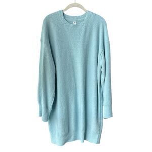 Daily Practice Anthropologie Long-Sleeve Sweater Mini Dress Baby Blue Size M